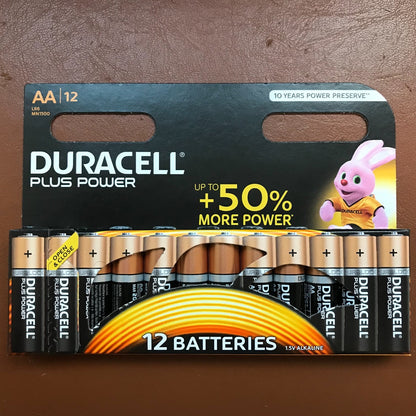 12X Duracell AA plus Power Extra Life Alkaline Batteries LR6 MN1500 Long Exp UK
